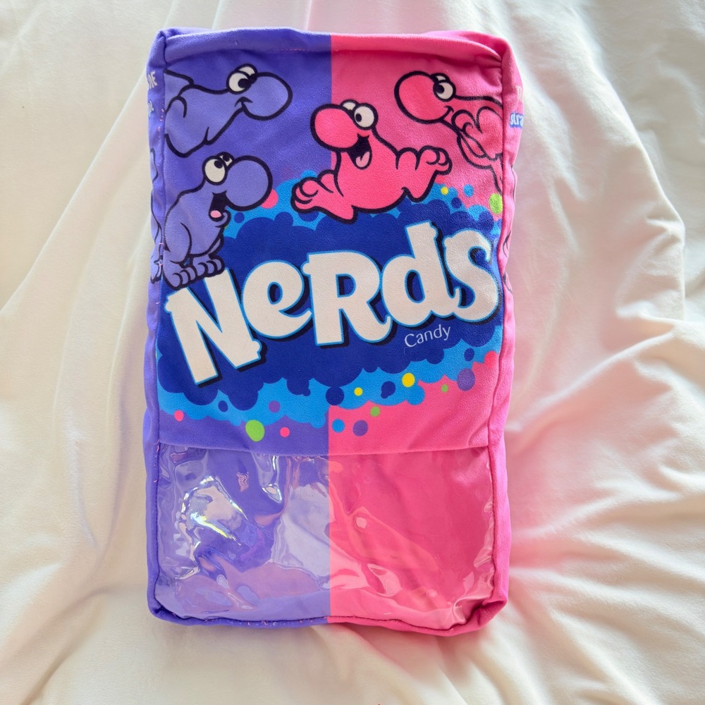Nerds Candy Grape Strawberry Plush Pillow Zipper Pocket Ferrara Throw Cushion